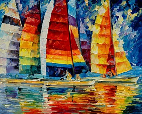 DiyUniquecase ArtColorful sailingOil Paintings Canvas Prints Wall Art