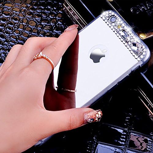 Iphone 6 Plus Case,doopoo (Tm) Luxury Diamond Hybrid TPU Soft Glitter Bling Shiny Sparkling Crystal Rhinestone with Mirror Cover Case for Apple Iphone 6 Plus (5.5 Inch) (Iphone 6 Plus, Silver)