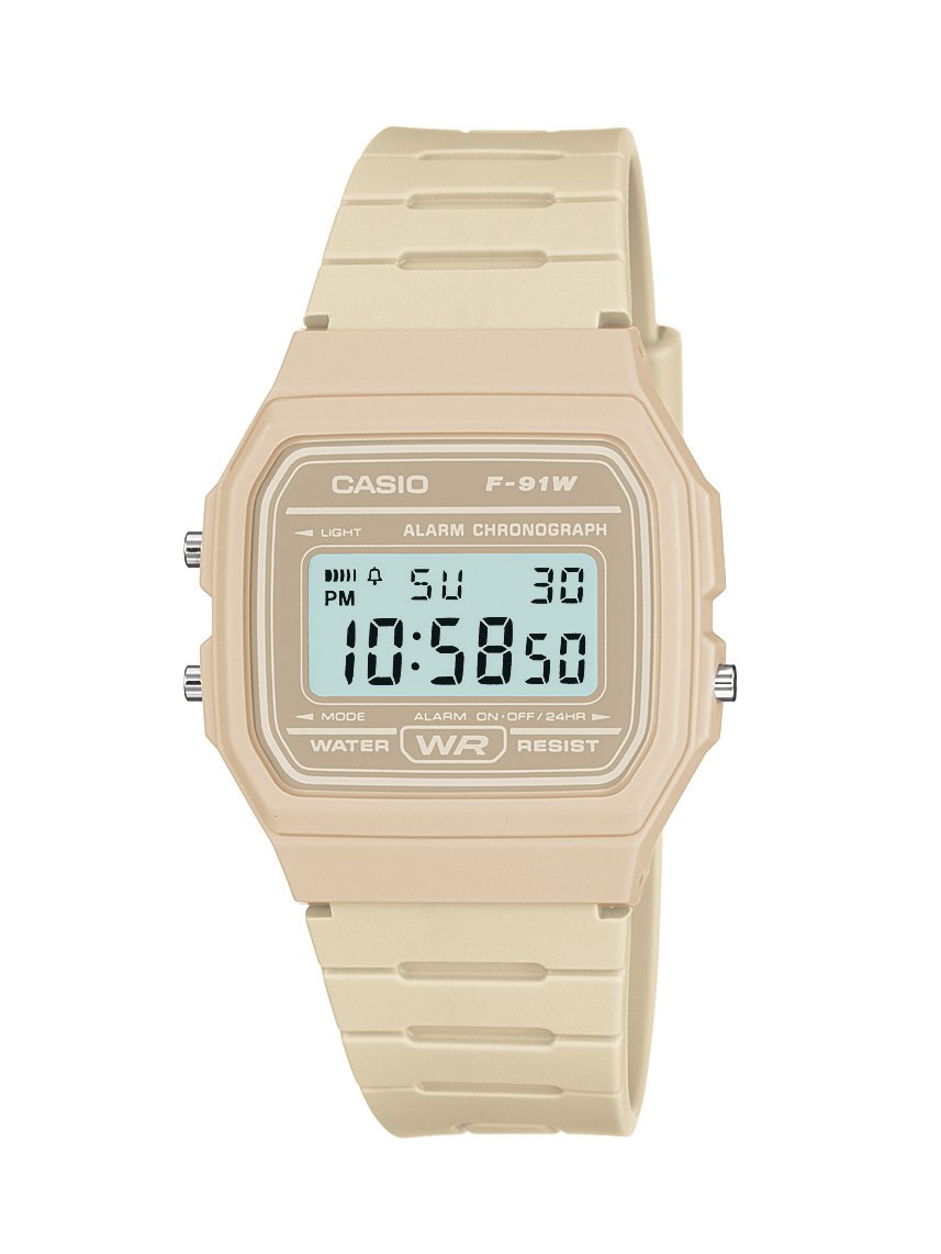 Casio F91W Digital Watch with Resin Strap Beige eBay