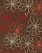 Mod Daisy Print Paper- Gold/Red/Orange on Brown 22x30 Inch Sheet