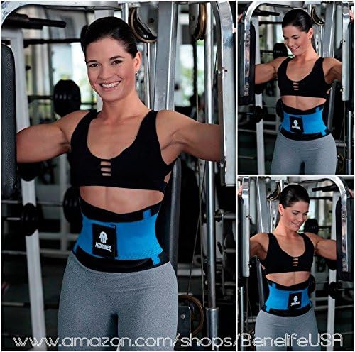 TECNOMED FITNESS BELT XTREME POWER (ORIGINAL) Blue, Black, Pink, Purple, Green (Blue, Large)