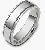 Custom Design 6.5mm Platinum Wedding Band Ring