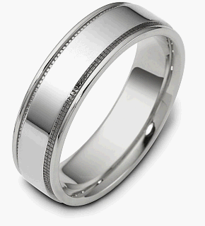 Custom Design 6.5mm Platinum Wedding Band Ring