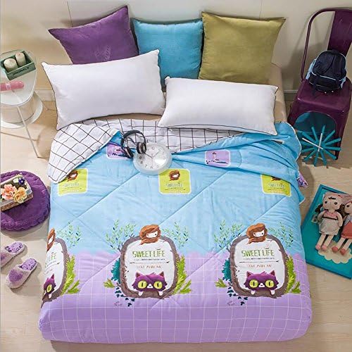 Home Comfortable 100% Cotton Comforter for Summer Air-Conditioning Quilt 1PC (70" x 86", Sweet Life)