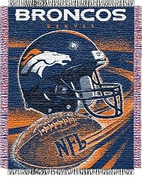 Denver Broncos Spiral Series Jacquard Throw Blanket - NFL Football Fan Shop Sports Team Merchandise
