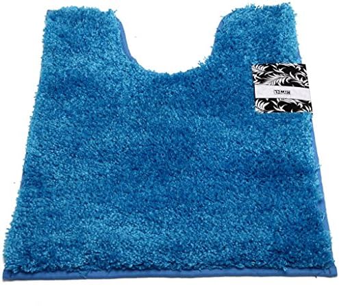 Hiwel 100% Microfiber Polyester Contour Bath Mats, Safe No-slip Backing, Absorbant Bath Rugs Multi-functional Household Complement, Blue, 20 by 24 Inch