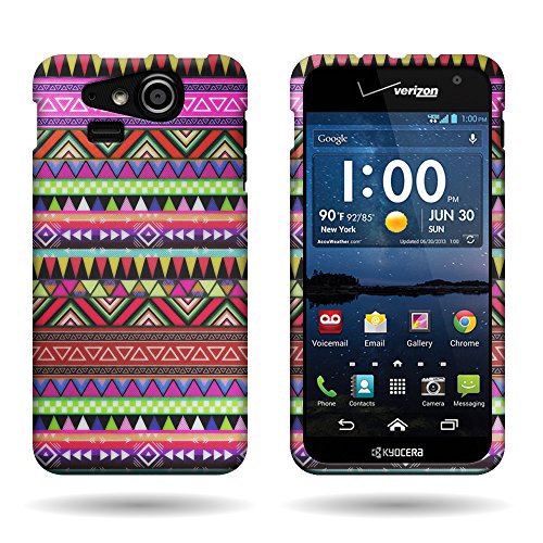 CoverON® Hard Slim Design Case for Kyocera Hydro Elite - with Cover Removal Pry Tool - Red Green Tribal