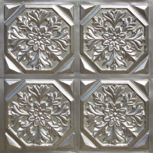 Decorative Plastic Ceiling Tile#108 Silver 2x2 Ul Rated Can Be Glue On.nail On,tape On,staple on Any Flat Surfase.cheap Tile. Best Buy Ceiling Tiles