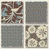 Square assorted coasters Mod Molly ~ 4 Tile Drink Coasters ~ code 066