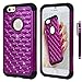 Style4U iPhone 6S Case, iPhone 6 Case, iPhone 6S / 6 Studded Rhinestone Crystal Bling Hybrid Armor Case Cover for Apple iPhone 6S / iPhone 6 with 1 HD Screen Protector and 1 Stylus [Purple/Black]