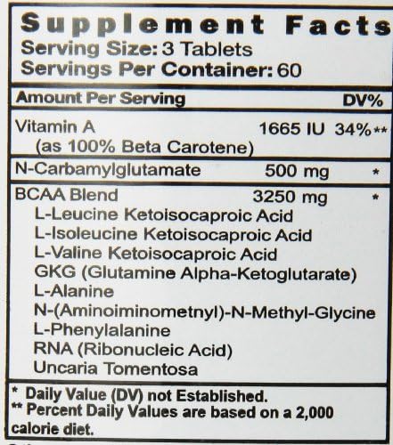 CTD Labs BCAA 3750+ncg Tablets, 3750mg, 180-Count