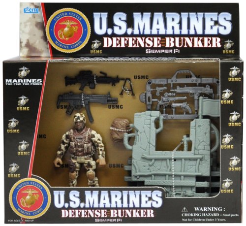 Marines USMC Defense Bunker with Action Figures ( figures may vary)