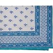 Flat Bed Sheet with Block Print on Cotton Queen Size (bshtd620)