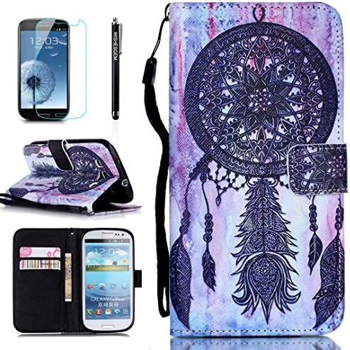 WISHESGEM,Galaxy S3 Case,Samsung Galaxy S3 Case,Galaxy S3 Wallet Case Pu Leather Flip Case Protective Stand Cover Case for Samsung Galaxy S3 I9300 Dreamcatcher