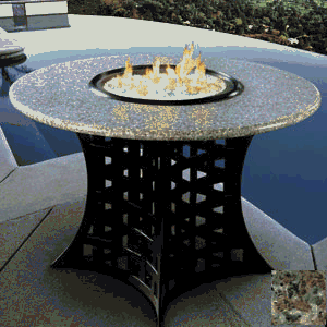 LaCosta - Black - Fire Pit - Bronze Glass - Pebble Granite - LP Gas by 
