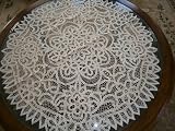 100% Cotton Handmade Battenburg Lace Table Cloth Beige (36