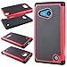 Microsoft Nokia Lumia 730/735 Case - Armatus Gear (TM) Slim Defender Hex Grid Hybrid Armor Case Impact Resistant Protector Cover for Nokia Lumia 730 / Lumia 735 - Red/Black