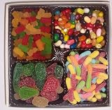 Scotts Cakes Large 4-Pack Sour Inch Worms, Assorted Jelly Beans, Gummie Bears & Pectin Fruit Gels
