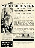 1931 Ad Holland American Luxury Mediterranean Cruise Rotterdam Palestine Egypt - Original Print Ad