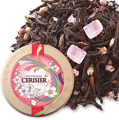 Lupicia Cerisier Decaf Japanese Sakura (Cherry Blossoms) Decaffeinated Black Tea 50g Loose Leaf Tea in Limited Edition Tin