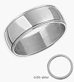 Platinum 6mm Milgrain Comfort Fit High Polish Wedding Ring - 8