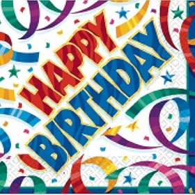 Party Streamers Lunch Napkins 16ct