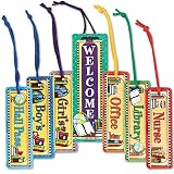 Teacher Created Resources 9877ME Plastic wrapped hall passes on nylon cords, 6 x 2, pack of 6