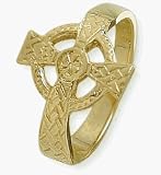 Ladies 10 Karat Yellow Gold Religious Celtic Cross Ring