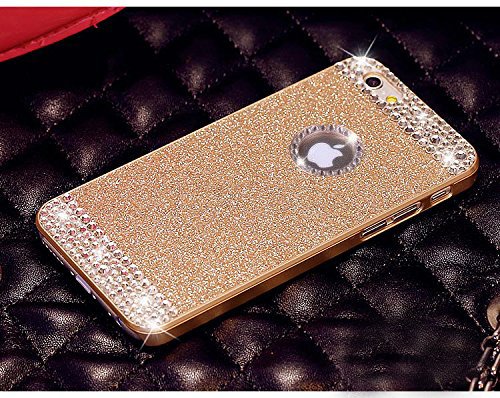 Vproof iPhone 6 Case/iPhone 6s Case , Luxury Hybrid PC Hard Shiny Bling Glitter Sparkle With Crystal Rhinestone [Artificial Diamond] Cover Case For iPhone 6/6s [4.7 Inch] (Gold+Crystal Rhinestone)