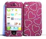 Sparkling Hot Pink with Multi Silver Heart Design Full Diamond Rhinestone Snap on Hard Skin Shell Cover Case for Apple Iphone 4 4g 4th Gen + in Blister Retail Package 61dcj4yG4XL. SL160 Sparkling Hot Pink with Multi Silver Heart Design Full Diamond Rhinestone Snap on Hard Skin Shell Cover Case for Apple Iphone 4 4g 4th Gen + in Blister Retail Package