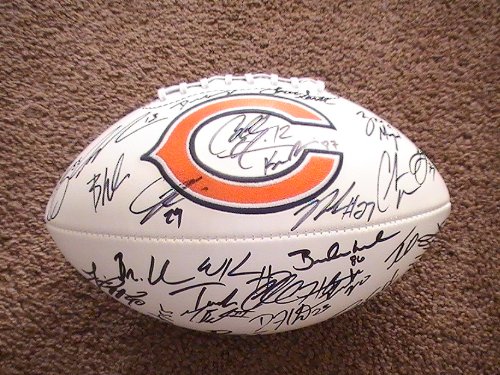 2011 Chicago Bears Team Signed Autographed Full Size Football Brian Urlacher,Matt Forte Coa + Hologram