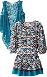 Girls Rayon Lace Peasant Dress 