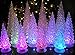 BANBERRY DESIGNS Table Top Christmas Trees - Set of 12 - LED Lighted Acrylic Christmas Trees Holiday Decoration Set of 12 Assorted Sizes 10