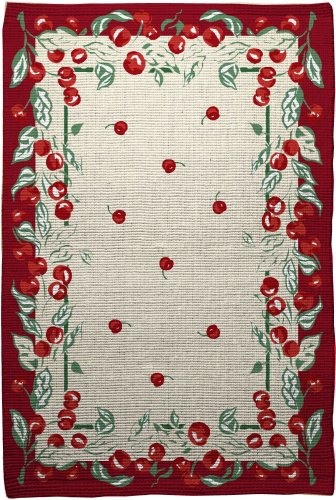 Extra Weave Cherries 24-by-36-Inch Printed Jute Rug