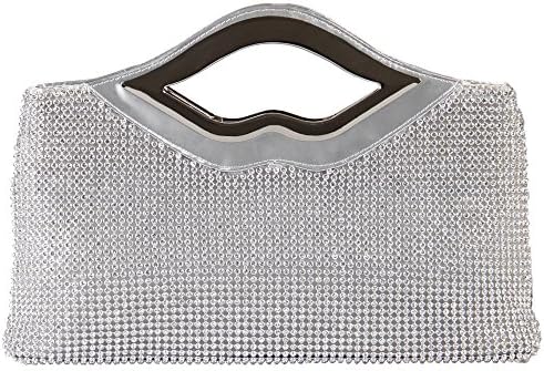 Hynes Eagle Ladies' Luxurious Large Rhinestone Clutch Evening Purse with Sequins