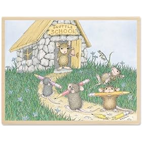 House Mouse Mounted Rubber Stamp 3.75"X5"-Scuttle School