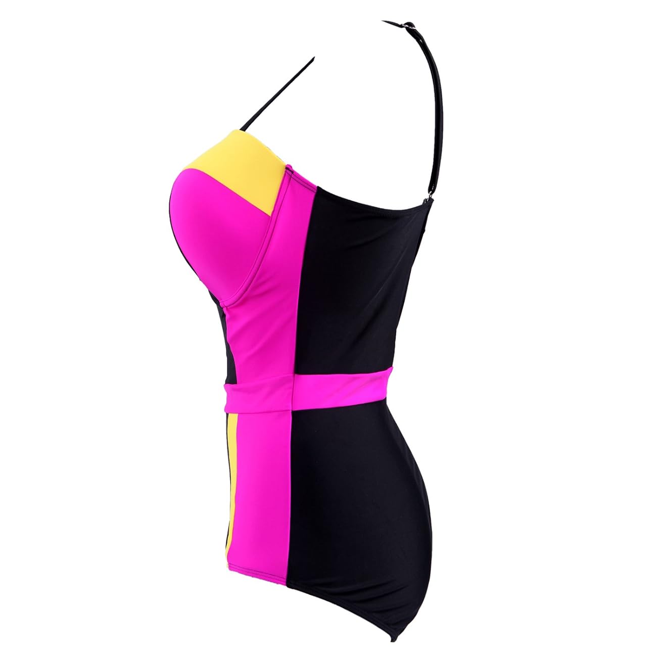 HDE Women's Retro One Piece Swimsuit Plus Size Padded Halter Vintage