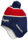 NHL Men's Team Classics Dog-Earred Knit Hat With Pom (New York Rangers, One Size Fits All)