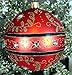 Waterford Holiday Heirlooms Christmas Majestic Scroll Ball #155136 Ornament, Red with Gold Scroll & Crysals