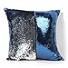 Tinksky DIY Two Tone Glitter Sequins Throw Pillow Cases and Covers Color Changing Scale Home Cushion Sofa Pillowcase (Blue)