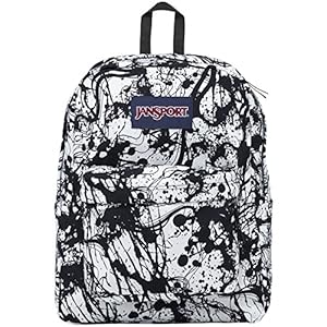 JanSport Mens Classic Mainstream Superbreak Backpack - Black Paintball