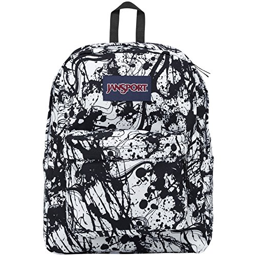 JanSport Mens Superbreak Backpack - Black Paintball / 16.7"H X 13"W