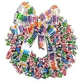 Fruit Chews Candy Wreath With Happy Birthday Ribbon