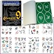 Master Airbrush Brand Airbrush Tattoo Stencils Set Book #9 Reuseable Tattoo Template Set, Book Contains 100 Unique Stencil Designs, All Patterns Come on High Quality Vinyl Sheets with a Self Adhesive Backing.