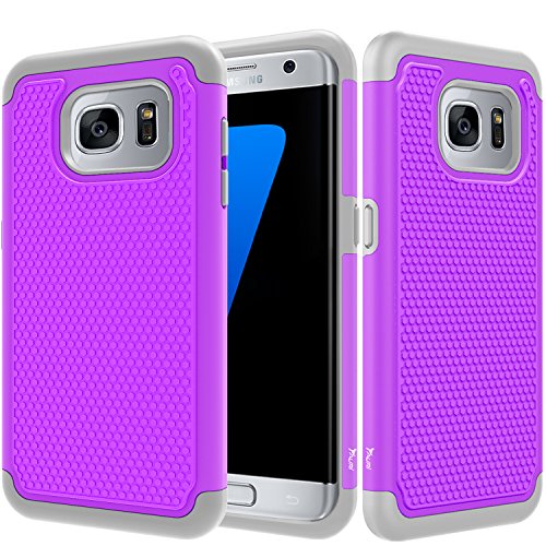 Galaxy S7 Edge Case, Tauri [Drop Protection] Dual Layer [Shockproof] Hybrid Defender Armor Protective Case Cover For Samsung Galaxy S7 Edge - Purple