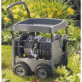 Suncast 300' Capacity Steel-Core Garden Hose Reel Cart with Tray And Hose Guide #FWT300 by Suncast