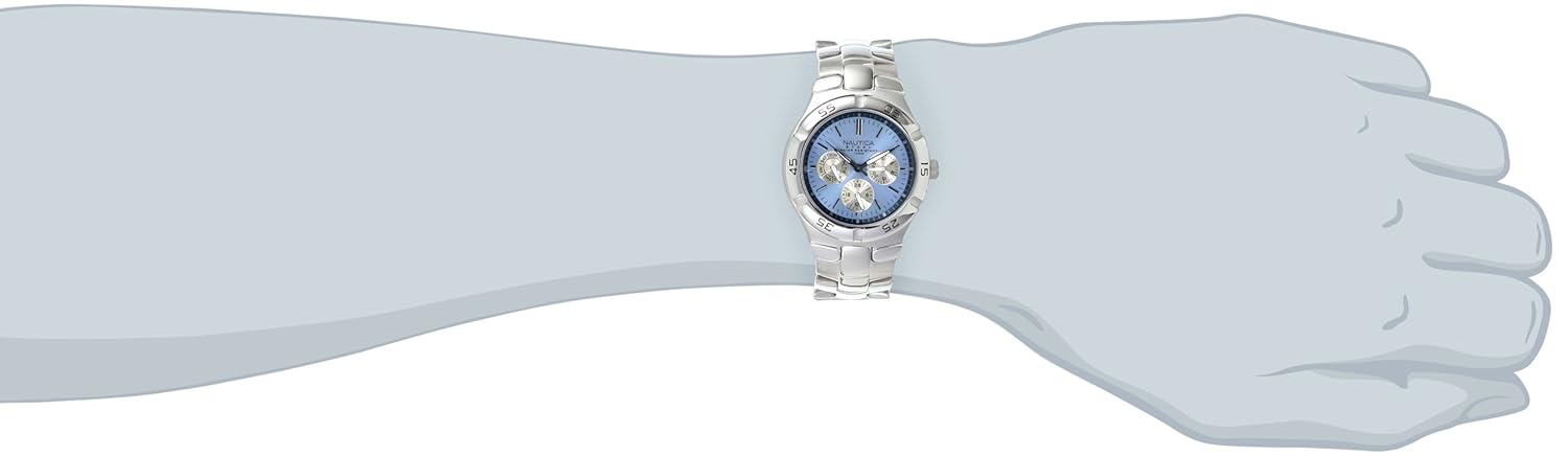 Đồng hồ stainless steel nautica metal round multifunction watch new 100% ship us for men chính hãng - 5