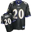 Ed Reed Jersey: Reebok Black Replica #20 Baltimore Ravens Jersey