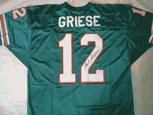 Bob Griese Miami Dolphins NFL Autographed Authentic Teal Jersey