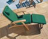 SERENITY TEAK STEAMER CHAIR WITH CUSHION (GREEN) - Fully Assembled